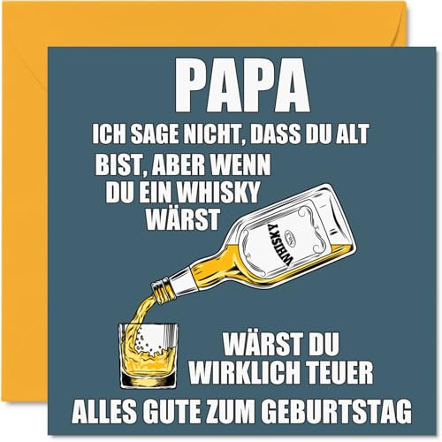 Stuff4 Geburtstagskarten Lustig für Papa - Gealterter Whisky Whiskey - Lustiger Alles Gute Zum Geburtstag Karte vom Sohn Tochter 145mm Unhöfliche Scherzen Glückwunschkarten