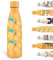 Grsta Gourde, 500ml Gourde Isotherme, Gourde Personnalisée avec Fruit, Gourde Enfant anti Fuite, Facile à Transporter, Bouteille d'eau Sans BPA, Gourde Reutilisable pour l'École, Bureau, Voyage, Jaune