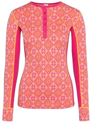 Kari Traa Rose Langarm-Unterziehshirt für Damen, 100 % Merinowolle, enganliegend, gestrickt, Thermo-Shirt, Beere, Small