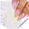 GZMAYUEN Nail Stickers Nagelsticker Blumen, 4Pcs 3D Selbstklebend Nagel Stickers Fingernagel Sticker Nageldesign Nagelaufkleber
