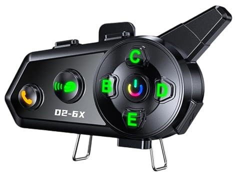 Dickly Motorcycle Intercom Headset Group Helmet Communication System IPX6 Waterproof Helmet Headphone Interphone for Sports Ski