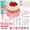 Kit de decoración de pasteles, 285 piezas con tocadiscos, mangas pasteleras, boquillas, moldes, espátulas, rosa