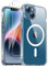 COPIKE Funda Magnética para iPhone 13 y iPhone 14 con 2 Cristal Templado, Compatible con MagSafe Carcasa Antigolpes Anti-Amarillo Tapa Trasera Resistente Arañazos, Transparent