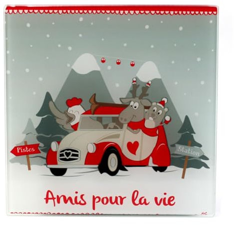 Dessous de Plat Cuisine Motifs Amis de Noël - Friendly - 20x20 cm