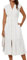 Women's Cap Sleeve Swing Aline Dress Zipper Front Trendy Summer Dress 2025 Ivory White XL