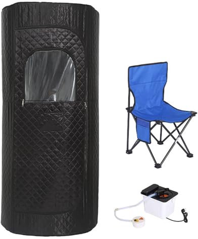 Tenda sauna portatile per la casa, sauna a vapore personale, box sauna Pentagon con macchina a vapore da 3 litri e sedia pieghevole, bagno turco per sauna interna/esterna, relax ovunque, per leggere