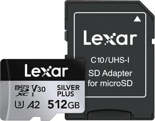 LEXAR Carte microSDXC Silver Plus UHS-1 512GB V30 R205/W150MB/s