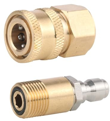 Supkancl 2 Stück M18 Hochdruckreiniger-Adapter-Set Schnellkupplungs-Kit Schnellkupplung Schnellverschluss-Wasserschlauchanschluss 1/4 M18x1,5