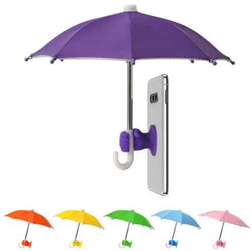 Harewu Cell Phone Umbrella for Sun Shade, Universal Adjustable Cute Phone Shade Umbrella