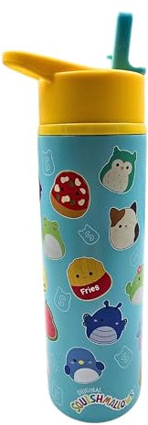 HOX Squishmallows - Borraccia sportiva con chiusura a scatto, 750 ml, in acciaio inox, a prova di perdite e isolata, per bevande calde e fredde