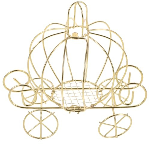 Besportble Goldene KüRbiswagen SüßIgkeiten Box – Metall Kutsche FüR Dekoration Aufbewahrung Und Partygeschenke FüR Hochzeiten Und Geburtstagsfeiern süßigkeiten box kürbis deko