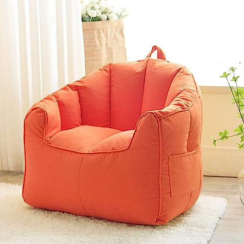Großer Sitzsack-Stuhl, Gaming-Puff-Pera für Jugendzimmer-Dekor, 82 x 70 cm, Orange, bequeme und stilvolle Sitzgelegenheit für Jugendliche, perfekt für Gaming und Entspannung
