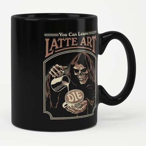 Steven Rhodes Offizielles Lizenzprodukt Latte Art Mug Kaffeebecher (Schwarz)