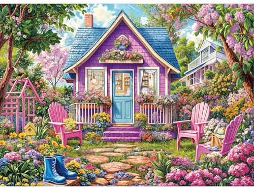 TangComplete Puzzle 1000 Teile für Erwachsene und Kinder, Impossible Game, Puzzles-Geschenk, Clevere Rätsel, Puzzles Farbenfrohes, Puzzle mit Rosa Blumenzimmer-Motiv