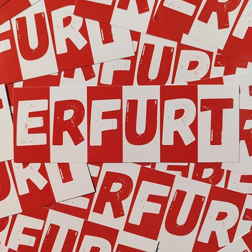 100x Erfurt Sticker/Aufkleber 'Balken'/ Fußball Fanartikel/ 14,8x5,0 cm/PVC/wetterfest