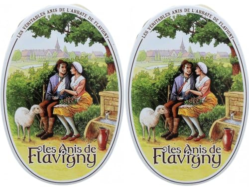 Anis de Flavigny – Anisbonbons -2 x 50 g handwerklicher Genuss | Authentische Anisbonbons 2 ovale Dosen mit Anisaroma | 2 x 50 g handwerklicher Genuss
