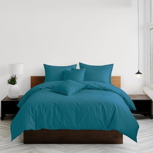 Home Sweet Home UK Plain Dyed Super King Size Duvet Cover Sets Soft PolyCotton Duvet Cover Sets Super King With Button Closure Non-Iron Easy Care Bedding With Matching Pillowcase