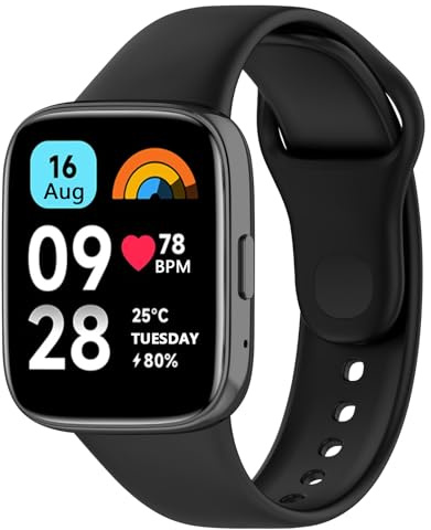 Wanme Correa Compatible con Redmi Watch 3 Active, Pulseras de Repuesto Deportiva de TPU para Hombre Mujer (Negro)