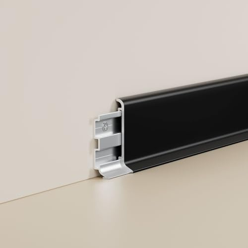 Battiscopa in alluminio nero 60 mm 15PSC Battiscopa in alluminio battiscopa battiscopa luce per soggiorno camera da letto cucina Home Theater