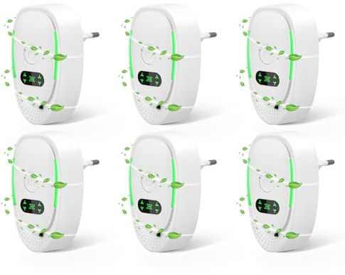 Purificatore d'Aria, Plug in Negative Ion Air Purifier, 6PCS Purificatore Aria Odori Animali, Depuratore Aria per Ufficio, Camera, Bagno, Rimozione Fumo, Odori di Animali E Odori