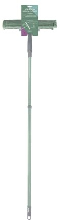 JVL Extendable Microfibre Window Cleaner with Telescopic Handle, Streak-Free Glass Cleaning Tool - Green