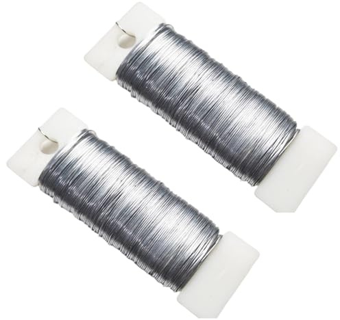 Enamelled Copper Wire 0.35mm 50m, Flexible Gold Silver Craft Wire for Jewelry Making, Beading Supplies, Wire Wrapping Techniques, Sculpture Art and Floral Design DIY Projects (Silver)
