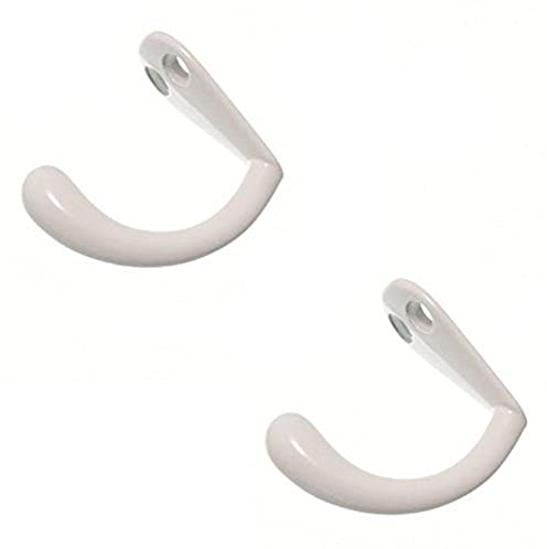 Merriway® BH00529 (5 Pcs) White Metal Single Robe Hook - Pack of 5 Pieces