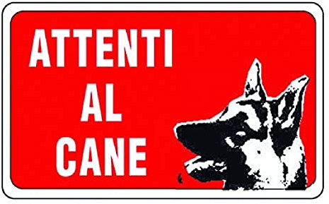 Cartello Segnaletico In PlasticaAttenti Al Cane, Bianco