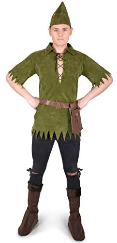 Neverland Lost Boy Mens Fancy Dress Peter Pan Fairytale Book Day Adults Costume