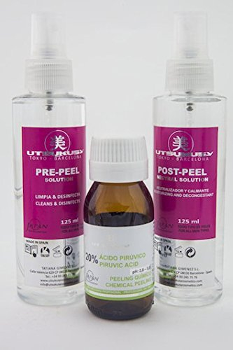 Professionelles Fruchtsäurepeeling-Set mit 20% Brenztraubensäure (AHA) - Chemisches Peeling mit Fruchtsäure bei Akne, Falten u. bei schlaffer Haut - pH: 2,8-3,0-60 ml