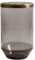 Nordal Glass vase w/Metal lid, Dusty Black, L