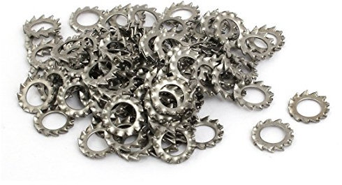 sourcing map 100Stk.6mm i.D.304 Edelstahl Zink Extern gezahnt Zahnscheiben Sicherungsscheiben DE de