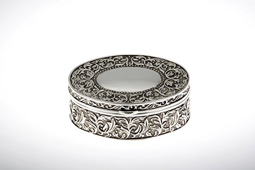von Herzen schenken Schmuckdose Oval antik versilbert 9,0 x 7,5cm H 3,5cm
