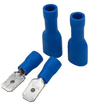 Grapelet 100x Blue Spade Connector Insulated Crimp Terminals for Electrical Wiring