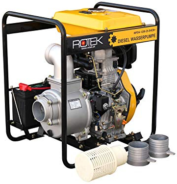 Rotek Motorpumpe mit 4-Takt Dieselmotor WPD4-1200-25-5HEB+, bis zu 65m³/h Förderleistung