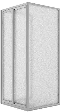 Idralite Dreiseitige Duschkabine 75x80x75CM H185 Strukturglas 2 Festen Wänden+2 Saloon 80 Mod. Clint