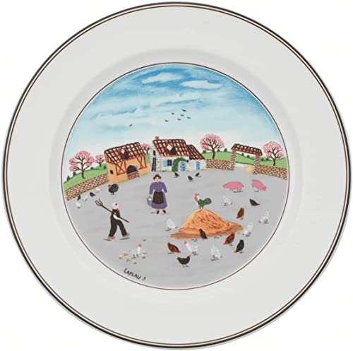 Villeroy & Boch Design Naif 1023372624 EKM Living Lot de 6 assiettes plates en acier inoxydable n° 1023372624 et 4 pailles en acier inoxydable