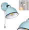 Wandleuchte Catharine, verstellbare Wandlampe aus Metall in Türkis/Weiß/Schwarz, 1-flammig, 1 x E14-Fassung, Wandspot im Retro-Design, mit Zugschnur zum An-/Ausschalten, ohne Leuchtmittel