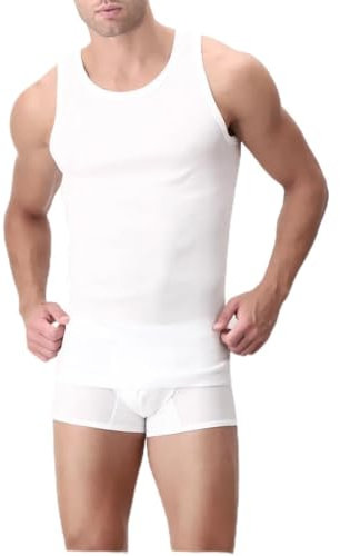 PEROFIL Canottiera Spalla Larga Filo di Scozia Bianco TG. 6