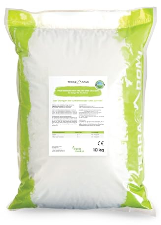 TerraDomi Herbstdünger Rasen 10 kg | Rasendünger Herbst mit Langzeitwirkung | verdrängt Moos | Kalium Dünger für starke Wurzeln macht den Rasen winterfest | streuwagengeeigneter Herbstrasendünger