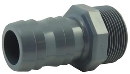 Douille cannelée PVC pression 40 mm, à visser mâle 33x42