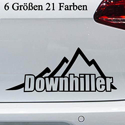Downhill Aufkleber MTB Sticker -6 Größen- Decal Sport Fully Dämpfer Mountainbike in 6 Größen und 21 Farben