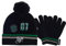 Harry Potter Slytherin 07 Mütze und Handschuhe Set, Kinder, One Size, Schwarz, Offizielle Handelsware