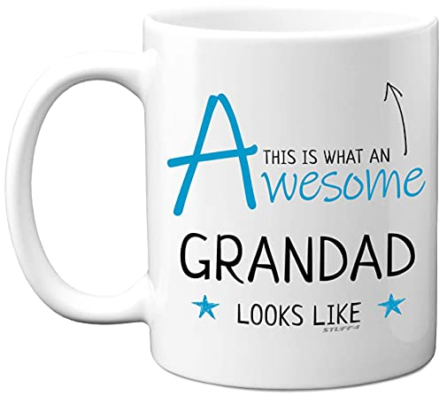 Stuff4 Grandad Mug, Grandpa Birthday Gifts, Fathers Day - This is What an Awesome Grandad Looks Like - 11oz Ceramic Dishwasher Safe Mugs, Birthday Gifts for Presents, Grandpa