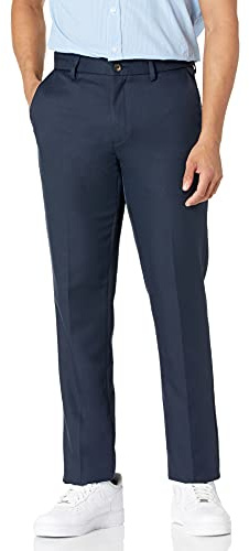 Amazon Essentials Pantalón de Vestir Ajustado para Hombre, con Frente Plano, Color Azul Marino, 32 de Ancho x 32 de Largo