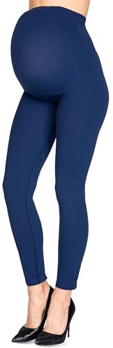 LORES Leggings de maternité Bleu Marine pour Femmes sans Couture sur Toute la Longueur avec Bande élastique Soutien-Gorge Taille Haute 90 DEN, Prussia, Size L/XL
