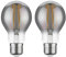 ledscom.de 2 Stück E27 LED Leuchtmittel, A60, extra warmweiß (1800 K), 7,5 W, 370lm, Rauchglas