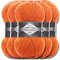 Alize 5 x 100g Superlana Midi Türkische Premium Wolle Baumwolle und Acryl Uni Handstrickgarne | Yarn | Garn | Strickgarn Einfarbig Baby zum Häkeln Stricken Kleidung Schals (Orange | 225)
