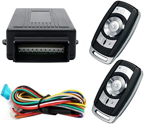 Dispositivo de Alarma antirrobo para automóvil, Riloer 60-100 Metros Alarma remota localizada, con Caja de Control + 2 Controles remotos de Cierre centralizado para automóvil de Repuesto