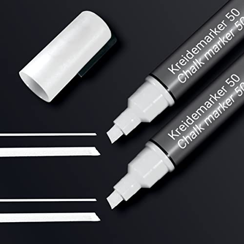 SIGEL BA184 Kreidemarker weiß, 2 Stück, Keilspitze 1-5 mm, abwischbar